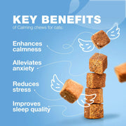Cat Calming Treats Hemp Calming Care For Cats Cat Melatonin Soft Chews With Hemp Seed Oil And Probiotics Cat Anxiety Relief Storms Travel Grooming Separation Calming Chews For Cats