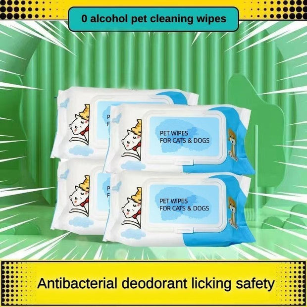 Dog Cat Pet Wet Wipes For Paws And Butt, EarsEyes  Plant-based Pet Wipes, Unscented DogWipes, Cleaning Deodorizing, Paw Wipes ForDogs Cats Pets