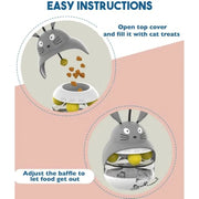 Interactive Cat Feeder Toy Treat Dispenser Exercise Toys Feeding Food Toy Dispenser Car Indoors- Sounding Bell Cat Tower