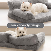 MEWOOFUN Orthopedic Dog Bed For Medium Dogs - Waterproof Pet Sofa With Supportive Foam, 35.4x25.6x11.8 Inch Washable Cover & Non-Slip Bottom, Grey