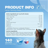 Cat Calming Treats Hemp Calming Care For Cats Cat Melatonin Soft Chews With Hemp Seed Oil And Probiotics Cat Anxiety Relief Storms Travel Grooming Separation Calming Chews For Cats